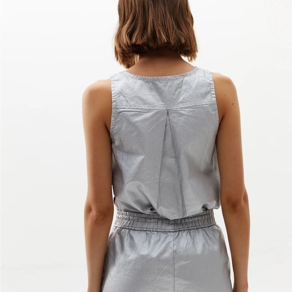 Metallic Coated Linen Tank - Picture 2 of 9